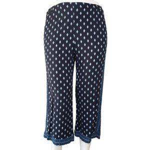 J. Jill | Blue Patterned Lightweight Cropped Pants
